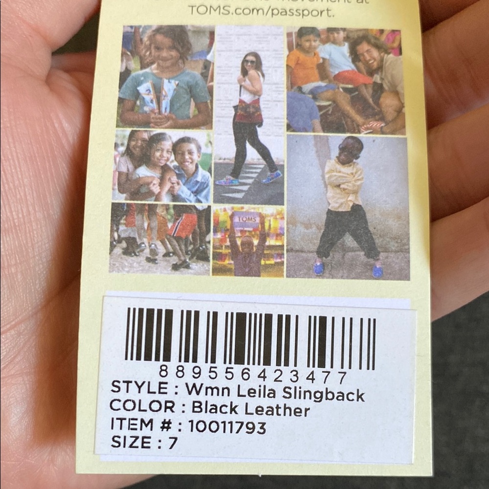 TOMS Leila Black Leather Slingback Mules size 7 - Picture 8 of 12